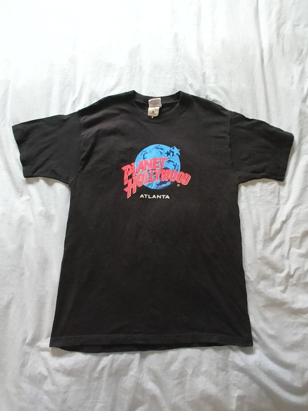 Vintage 90's Planet Hollywood Atlanta Men's Short Sleeve Logo Tee - Black